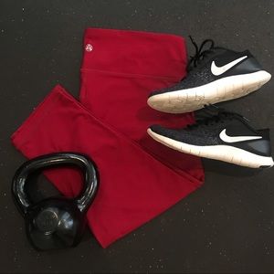 Dark Cherry Tesla Workout Capri Leggings/Pants
